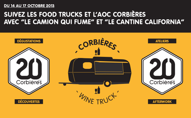 Le Corbières Wine-Truck s’associe au Camion qui Fume et à Cantine California pour faire découvrir les vins de Corbières dans une ambiance décontractée