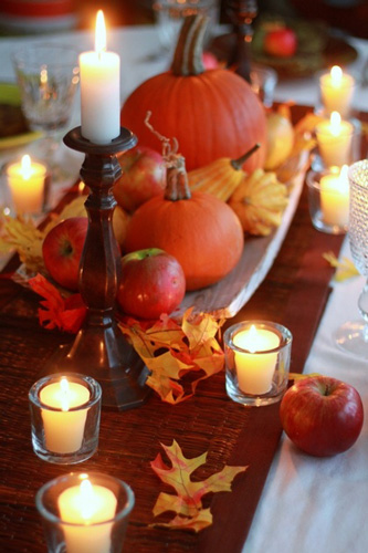 Décoration de table sur le thème de l'automne