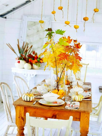 Décoration de table sur le thème de l'automne