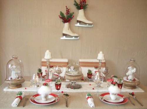 Inspiration décoration de table de noël - radis rose