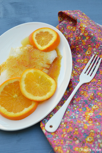 recette Flétan sauce au miel et à l’orange par radis rose