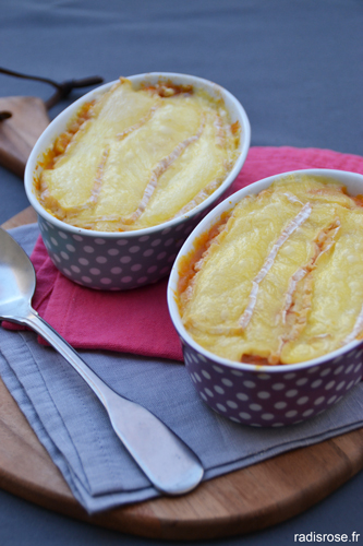 recette Lasagnes butternut, patate douce et Pont l’Evêque par radis rose