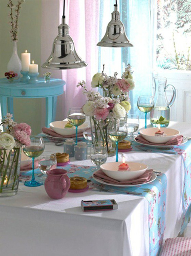 décoration de table pastel pour le printemps, Inspiration décoration de table de printemps par radis rose
