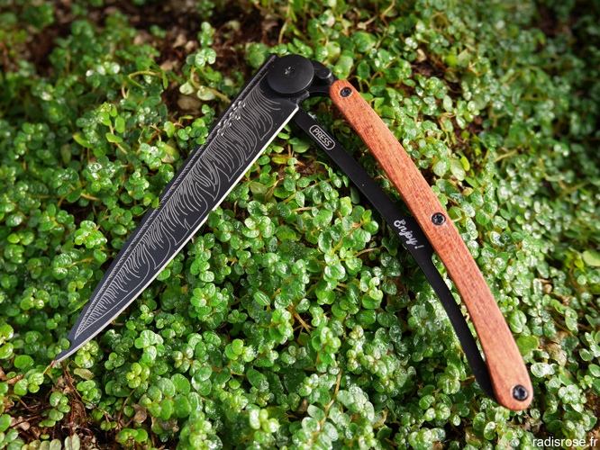 Couteau personnalisé My Deejo, couteau de poche ultra léger sur mesure personnalisable par radis rose