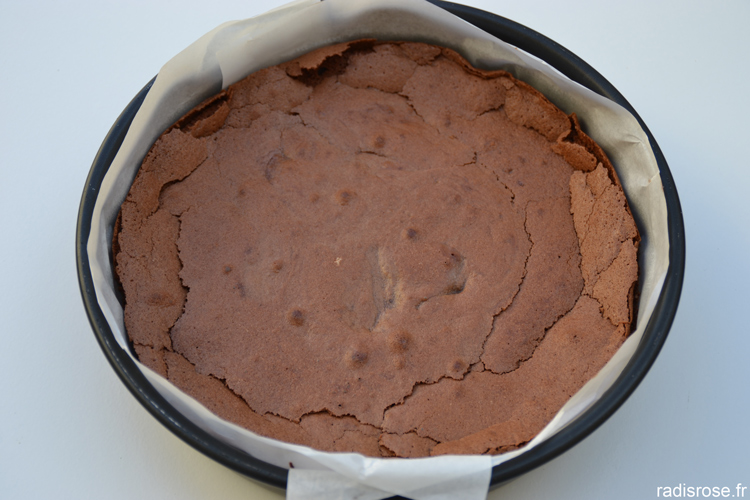 recette facile et rapide de fondant au chocolat, un exemple de dessert pour Pâques par radis rose