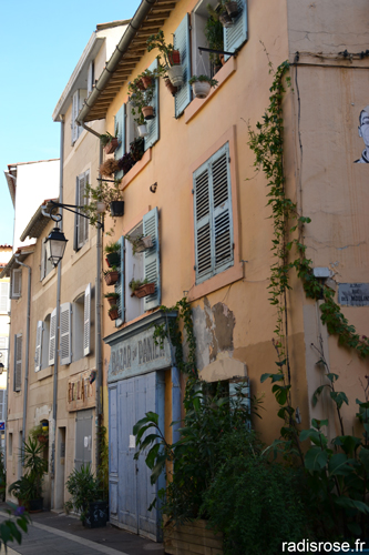 quartier typique du Panier à Marseille par radis rose