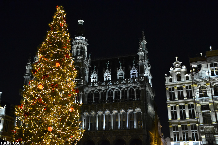 weekend à Bruxelles en décembre avec le marché de noël et les illuminations par radis rose #Noël #Noel #bruxelles #chocolat