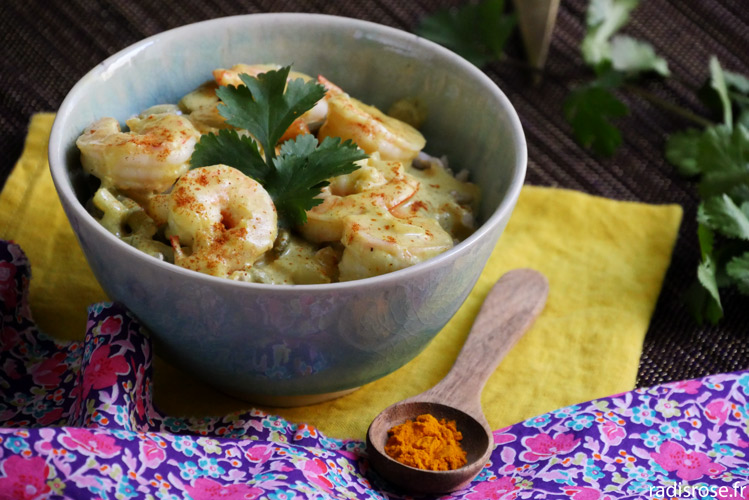 Recette de Curry de crevettes au lait de coco #recette #curry #laitcoco #crevettes