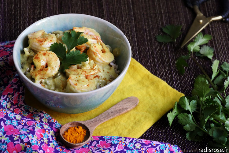 Recette de Curry de crevettes au lait de coco #recette #curry #laitcoco #crevettes