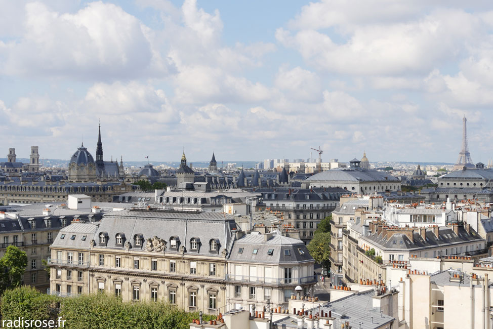 vue sur la tour eiffel, Farmhouse, agriculture urbaine, un potager sur les toits à Paris