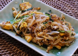 Recette Pad thaï, nouilles sautées aux crevettes