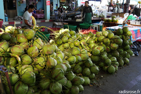 Noix de coco, Le marché Muang Mai Market à Chiang Mai en Thaïlande