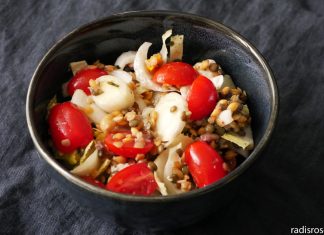 Salade lentilles, graines et endive