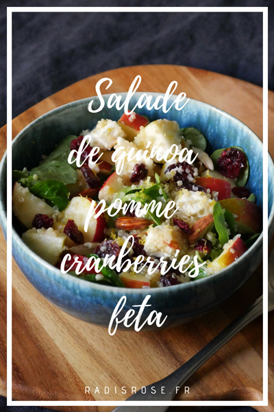 Recette salade de quinoa pomme cranberries feta