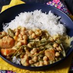 Recette curry pois chiche haricots verts patate douce