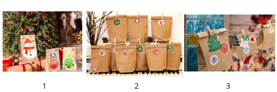 Idées de calendrier de l’Avent réutilisable pour un Noël zéro déchet et écolo, sacs à remplir