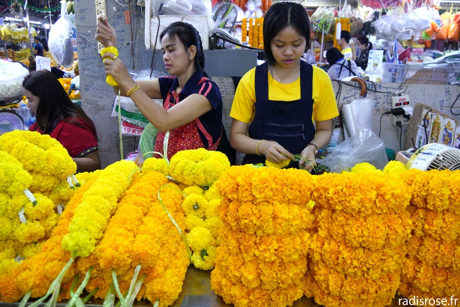 Visite du marché aux fleurs à Bangkok Pak Khlong Talat à Bangkok