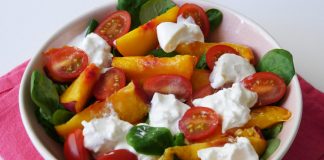 Recette Salade nectarine burrata tomate